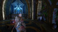 In the same room with the Legendary Chest behind the fence, and the door wheel. As you go across the small bridge, the Artefact will be sitting on the table in the room to the left.