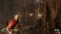 You need to throw the Draupnir Spear into this ledge to create a handhold.