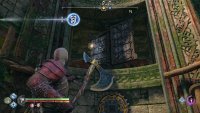Hit this rotating board to raise the cage