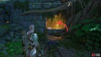 After the bridge-crane puzzle you’ll reach a second crane puzzle. Enter some ruins,