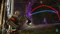 Bounce the axe on the middle right of the Twilight panel through the hole to the other Twilight panel to hit the raven.