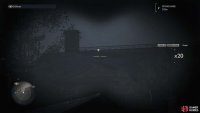 Scan the area to the left of the church with your binoculars to find it.
