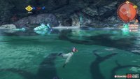 head east when you land and access this cave in the water