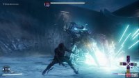 In melee, Mecha Freeze will punish proximity by slamming the ground with his tank’s spider legs,