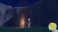 leap down to the grassy plateau to find this orange stake.