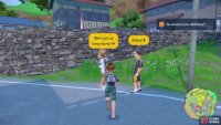 Find the love-dovey Pokémon couple near the grass on the right-hand side of the path.