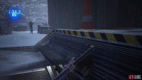 wait behind the wall until the guard has walked away from you
