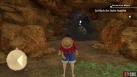 Ignore the bird and go right instead to find a tunnel with a pirate
