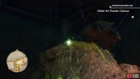 Look directly up from the climbable vines on the northeast side of the B2F boss room.