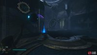 Then place in into the glowing metallic device to create a bridge.