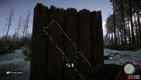 Place another whole log diagonally on the wall to create the gate.