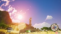 Use an explosive chicken egg to destroy the statue