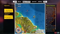 You want to go to the waters northwest of the island