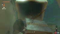 Shoot the cube down and walk across,