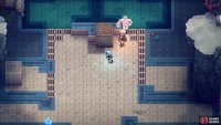 Place the wooden crate onto the switch here to gain access to the stone block.