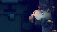 Raise the water level and you can climb onto the ledge to open the chest.