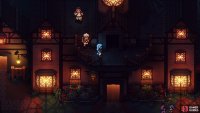 Drop down to the roof of the inn and enter this doorway.