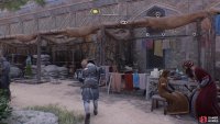 You can use the stalls on the eastern side to reach the upper portions of the building.