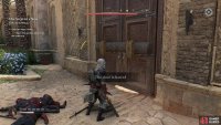 Open the palace gates by breaking the barrier on the other side.