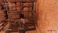 You can pull the barricade back to gain access to the tea leaf crates.