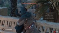 Jump down and assassinate the guard from behind.