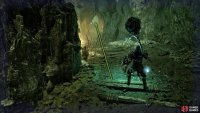 Follow the path around the corner, and head up the tunnel with explosive orbs.