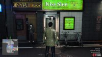 Take this elevator to enter the Kiss Shot Billards and Bar.