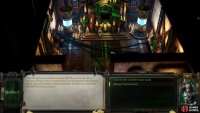 Here, disarm the traps, and then interact with the cogitator, selecting both options in the process.