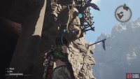When standing on the rocky area, you’ll have to toss the shuriken to knock loose a grapple point.