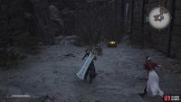 There is a chest off to the side of the stairs before your party splits again.