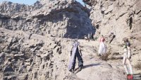 Take the path behind the tower, then go through this opening on the hill in the circular area.