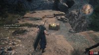 Check the landscape on the southern side of town for a chest with a Mega-Potion.