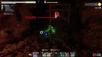 A boulder will block your way, but you can just jump over it.