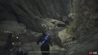 At the intersection, take the northern path down the slope with the boulders.