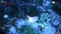 Continue left where you’ll encounter a large enemy with a mace. Bait out its attacks and get a few hits on it. Repeat this to defeat it.