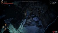 Take the Quarry Guard Key back to the trapped NPC in the cell area of the quarry and free him. 