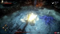 The boss will repeatedly slam down its weapon at your location three times. Stay away from it to avoid the attack.