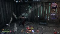 Go inside and break the boards at the back.