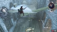 Then go through the doorway in front of you and leap over to the chest.