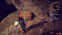 then pass through a cave once blocked by a barrier to find a chest.