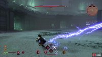 Keep running in one direction to avoid the lightning bolts.