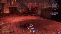 Desmal uses a three-hit combo where the final strike hits an arc in front of him.