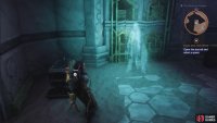 Head back to the gate next to the puzzle start, head inside, and open the chest.