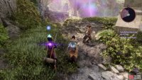 Pick up the Power Crystal and drop it onto the pedestal to create a bridge.