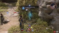 Face the opposite of the barrier to find a Memento and a backpack.