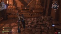 The chest will be directly in front of you.