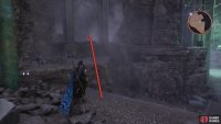 As you enter the area, turn right, and go through the illusory door on the rocks.