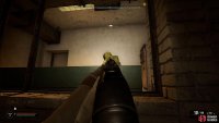If you jump up near the window, a zombie will get up. Shoot it from here to save yourself later.
