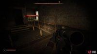 Take the tunnel path to the end and exit the facility.