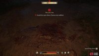 Begin by examining the blood at your feet.